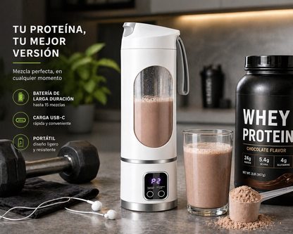 Licuadora Portátil USB 450ml de Alta Potencia – 12 Cuchillas, 3 Velocidades, Recargable, Batidos Perfectos en Segundos en Casa o Gym
